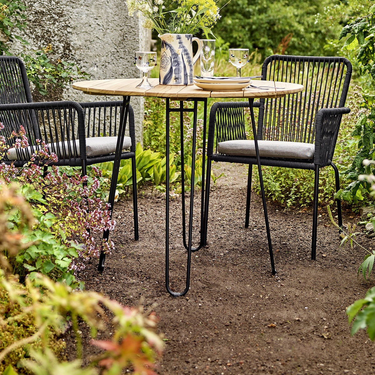 Molito Round Wooden Garden Table - Brown
