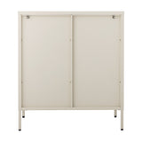 Salvo Ribbed Iron Cabinet - Beige