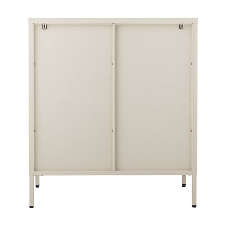 Salvo Ribbed Iron Cabinet - Beige