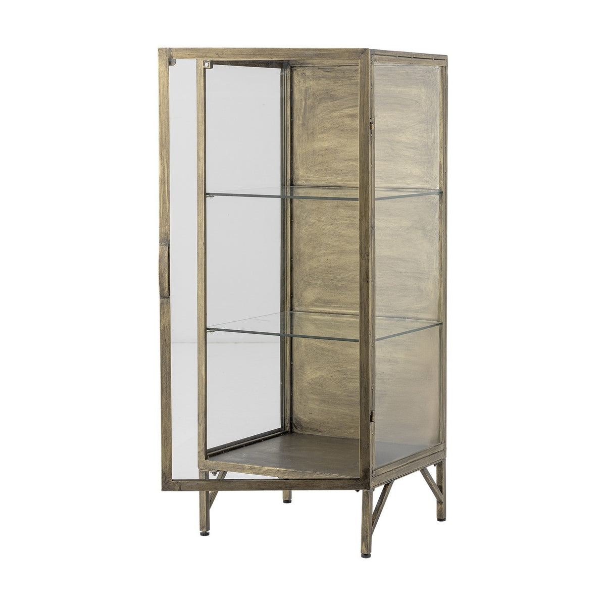 Saone Glass Cabinet - Brass