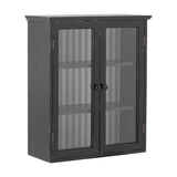 Hazem Striped Wooden Cabinet - Black