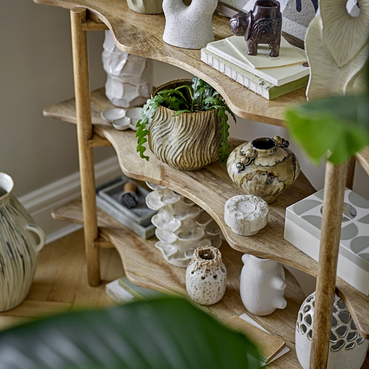 Rivoli Wooden Bookcase - Beige