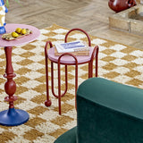 Whimsica Round Iron Side Table - Red