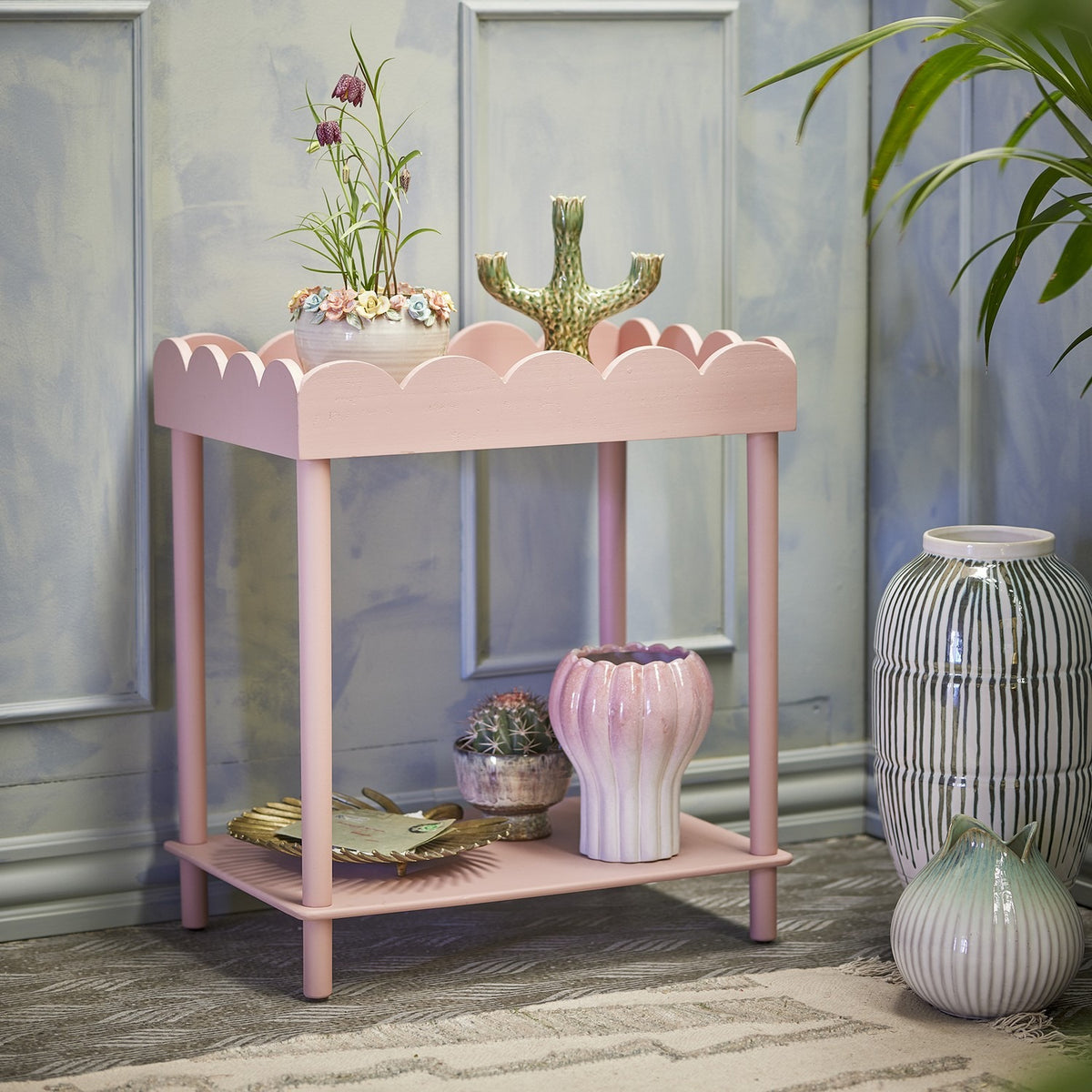 Isola Wooden Side Table - Pink
