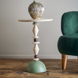 Mannelli Geometric Wooden Side Table - Green