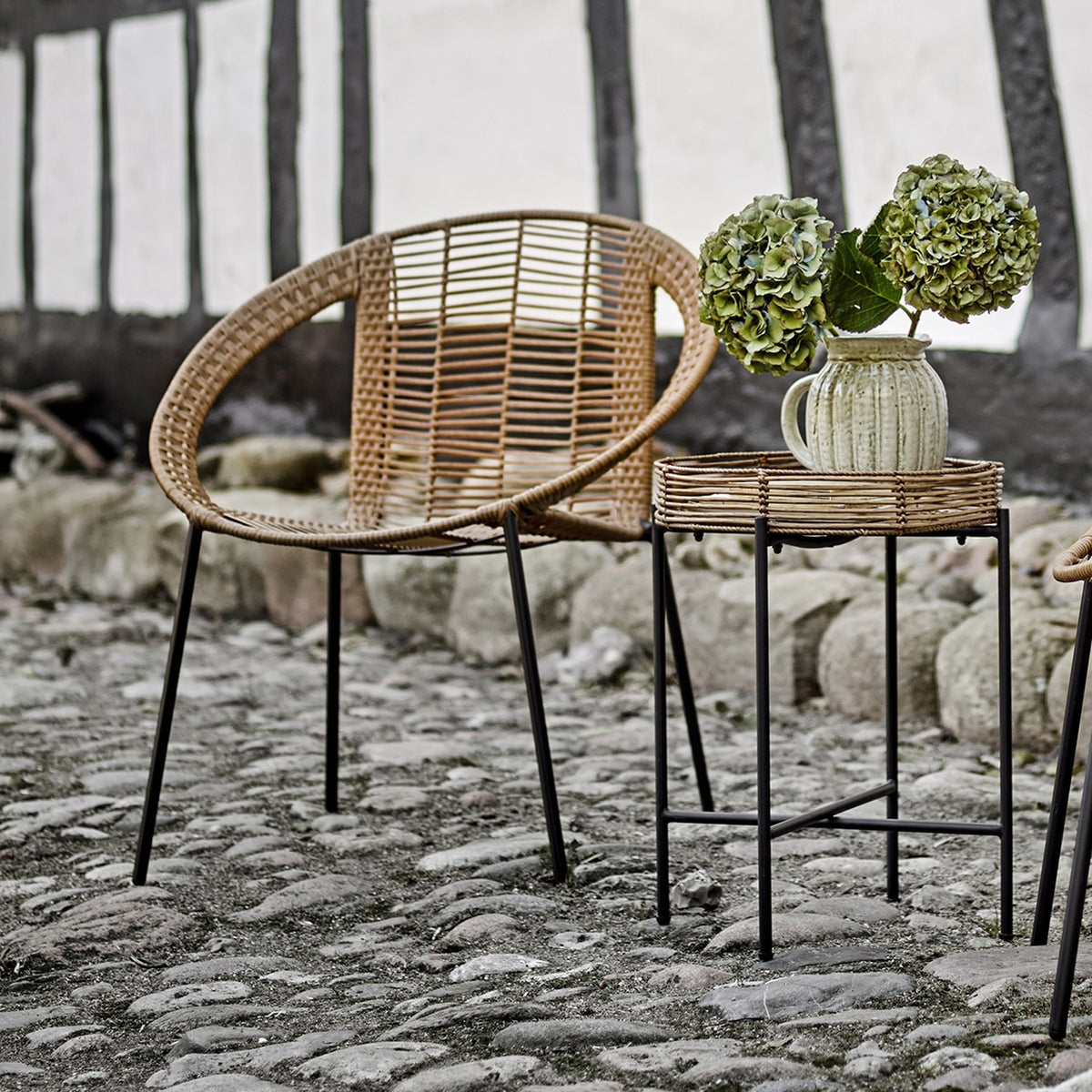 Dudine Round Garden Lounge Set of 3 - Beige
