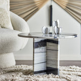 Rosito Striped Marble Coffee Table - White