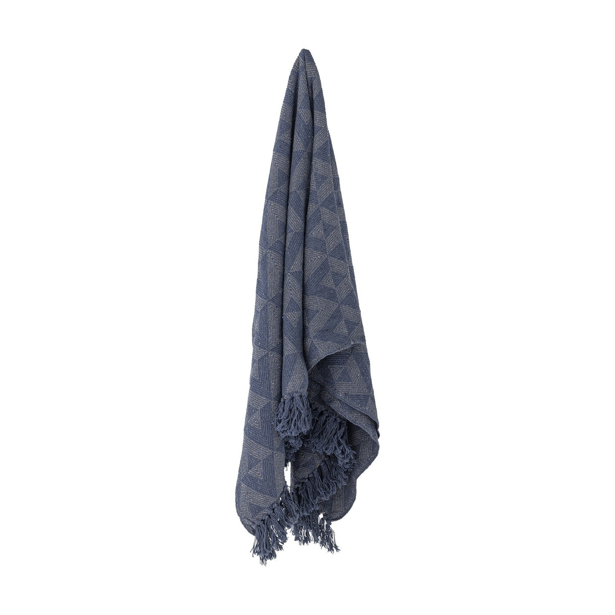 Udine Geometric Cotton Throw - Blue