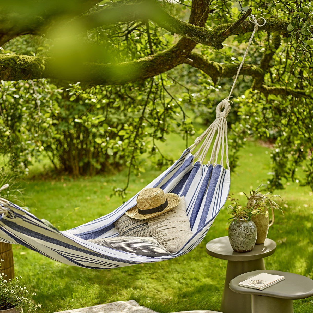 Remo Striped Cotton Hammock - Blue