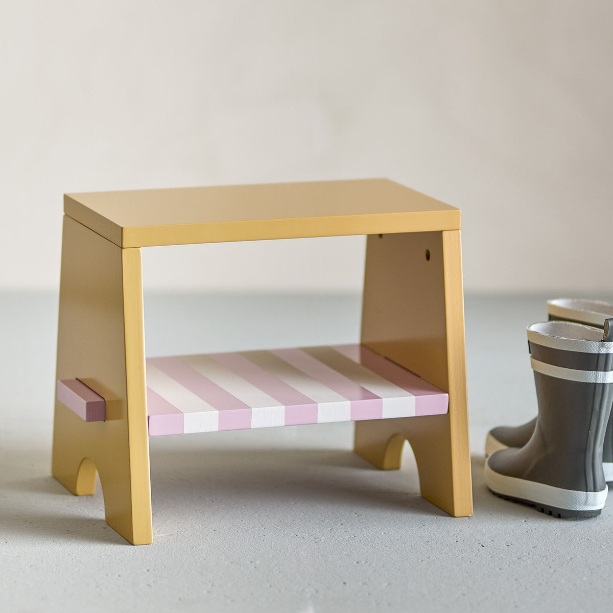 Liova Striped Kids Stool - Yellow