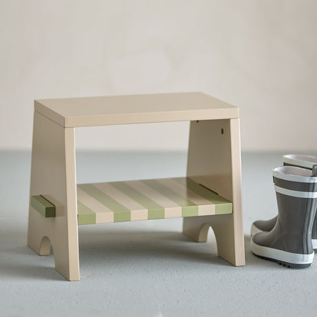 Liova Striped Kids Stool - Beige