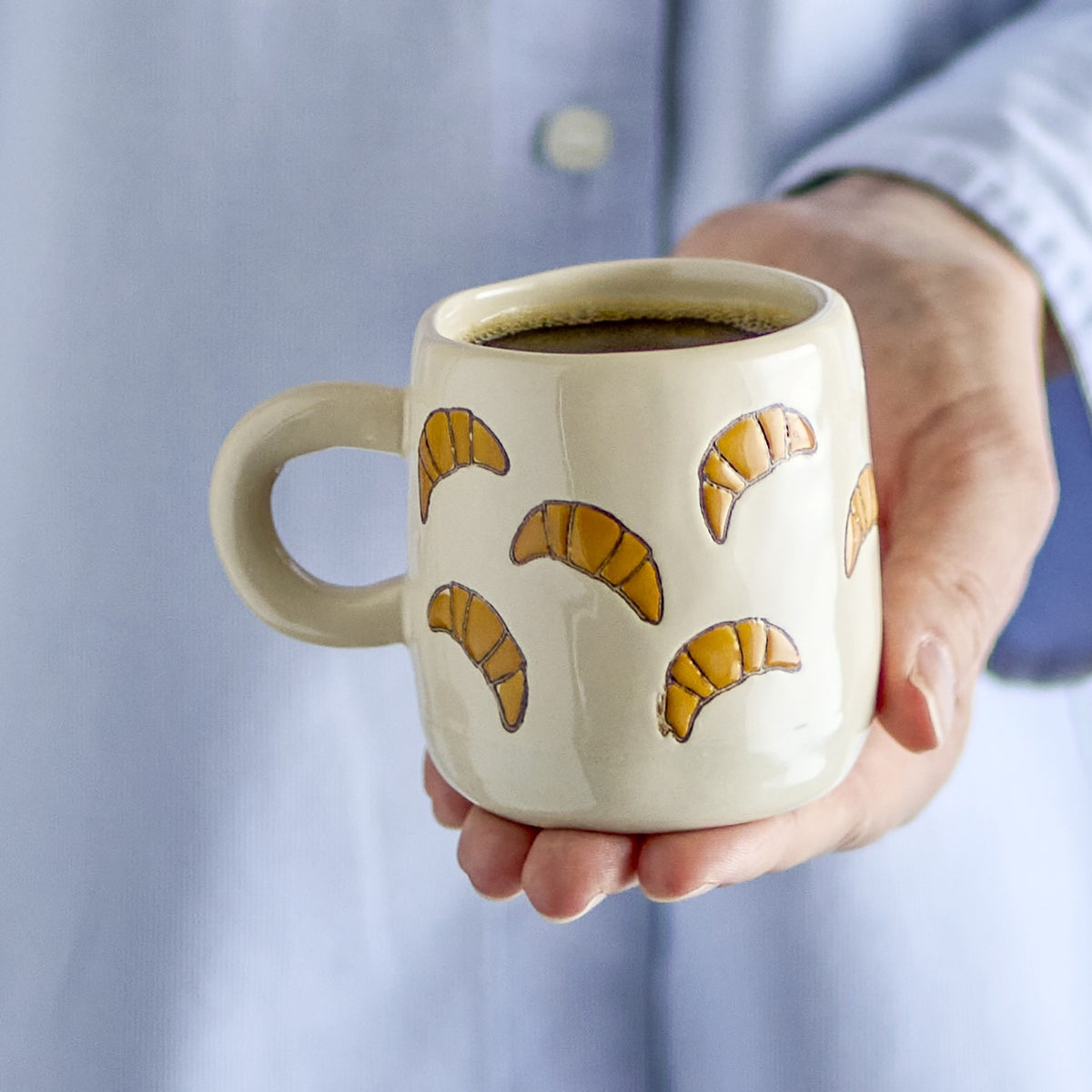 Millie Croissant Stoneware Cup 110ml - Cream