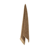 Kaysa Cotton Towel 140x70cm in brown, hanging against a plain white background, showing an all-over looped pile pattern with a beige edge trim.
