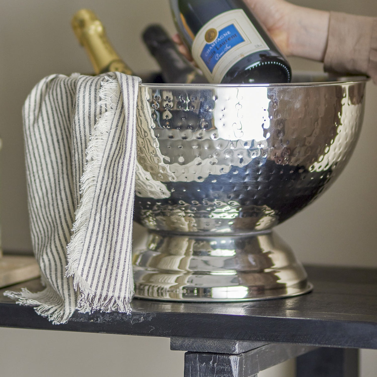 Kaluka Stainless Steel Champagne Bowl 37cm - Silver