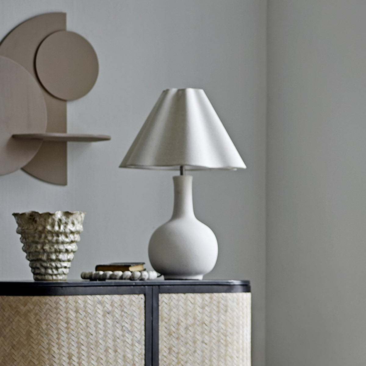 Heide Stoneware Table Lamp - White