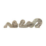Liabella Marbled Marble Candle Holders Set of 2 - Grey
