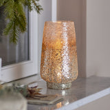 Lucina Glass Christmas Tealight Holder - Silver