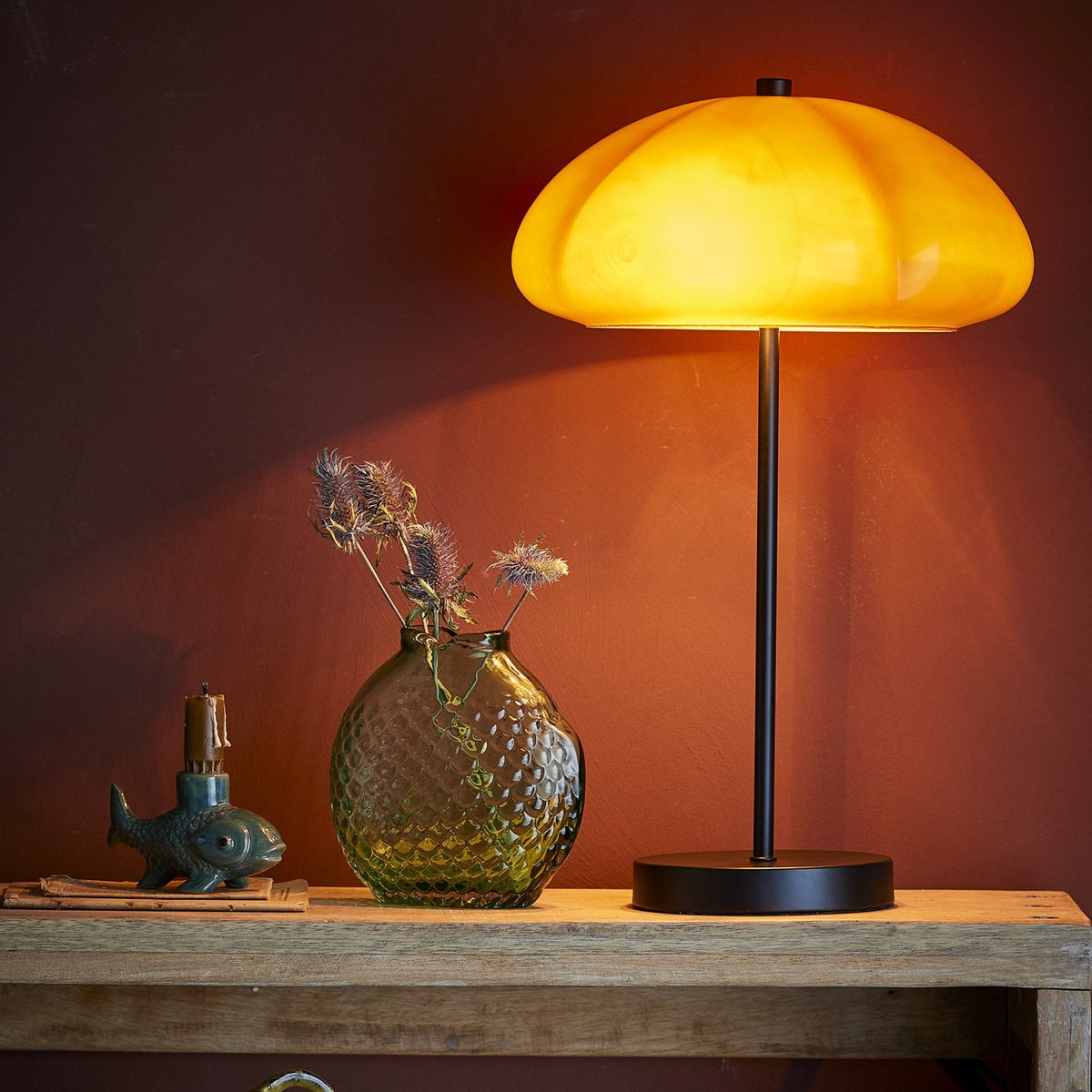 Kinoko Mushroom Iron Table Lamp - Yellow
