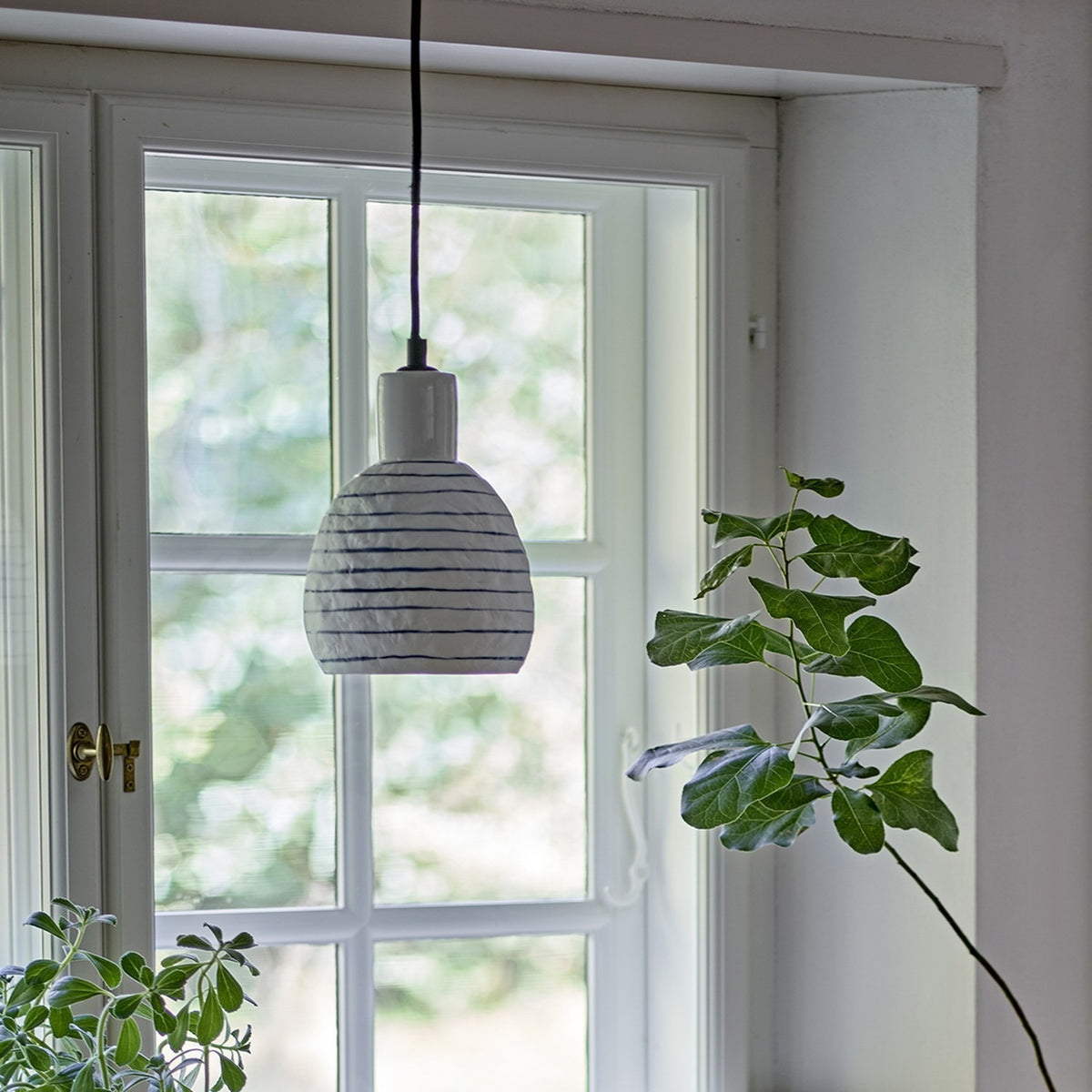 Elga Stoneware Pendant Light - White
