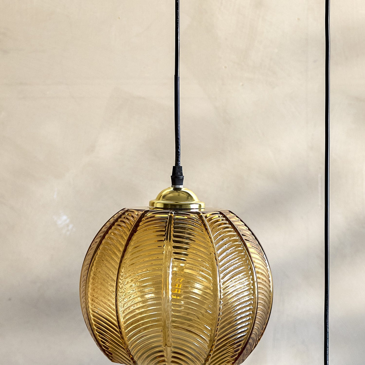Adar Leaf Glass Pendant Light - Brown