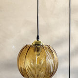 Adar Leaf Glass Pendant Light - Brown