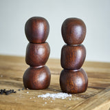 Salvi Pebble Wooden Salt & Pepper Grinders Set of 2 - Brown