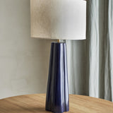 Cornelie Aluminium Table Lamp with Linen Shade - Blue