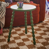 Salino Round Wooden Side Table - Green