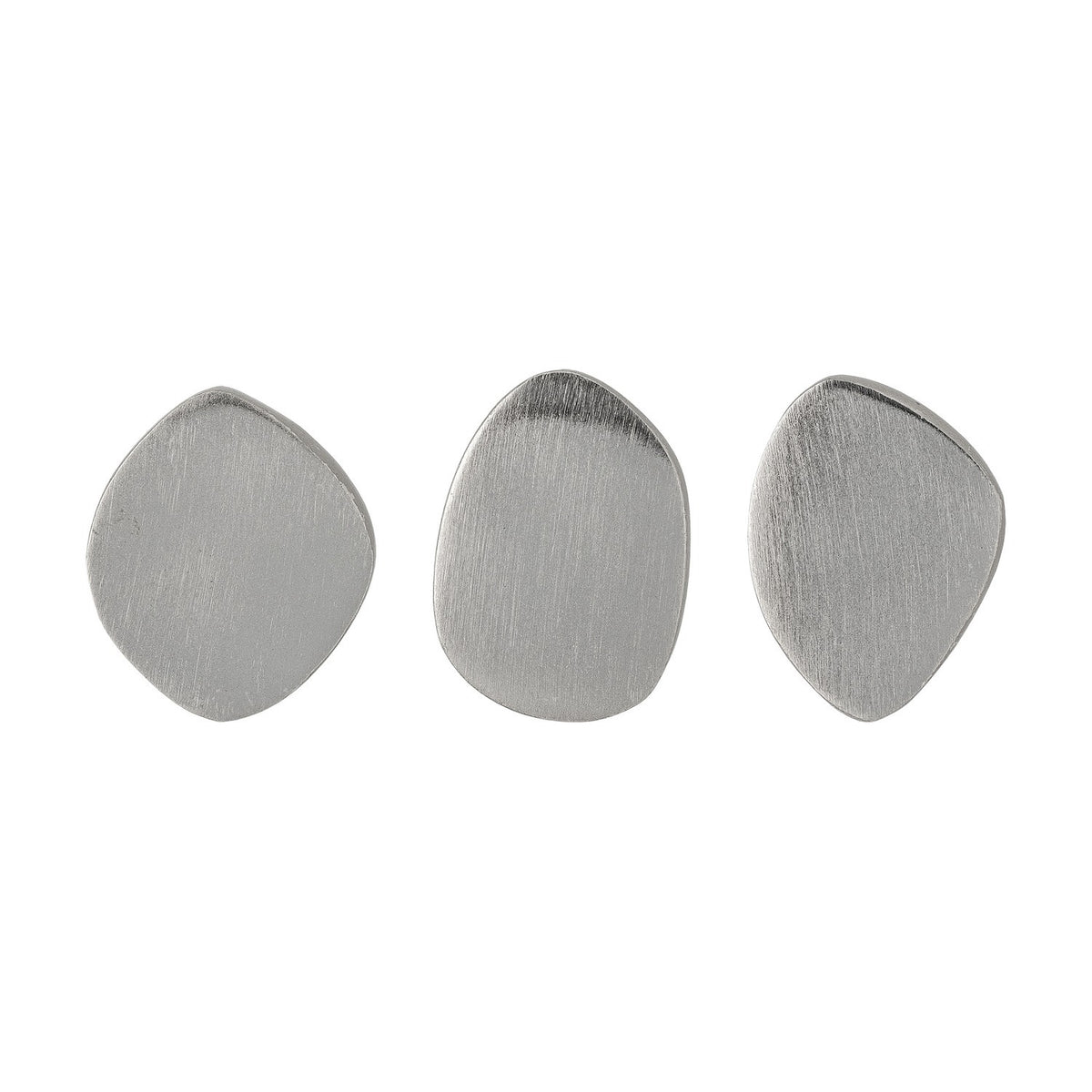 Ferri Aluminium Wall Hooks Set of 3 - Silver