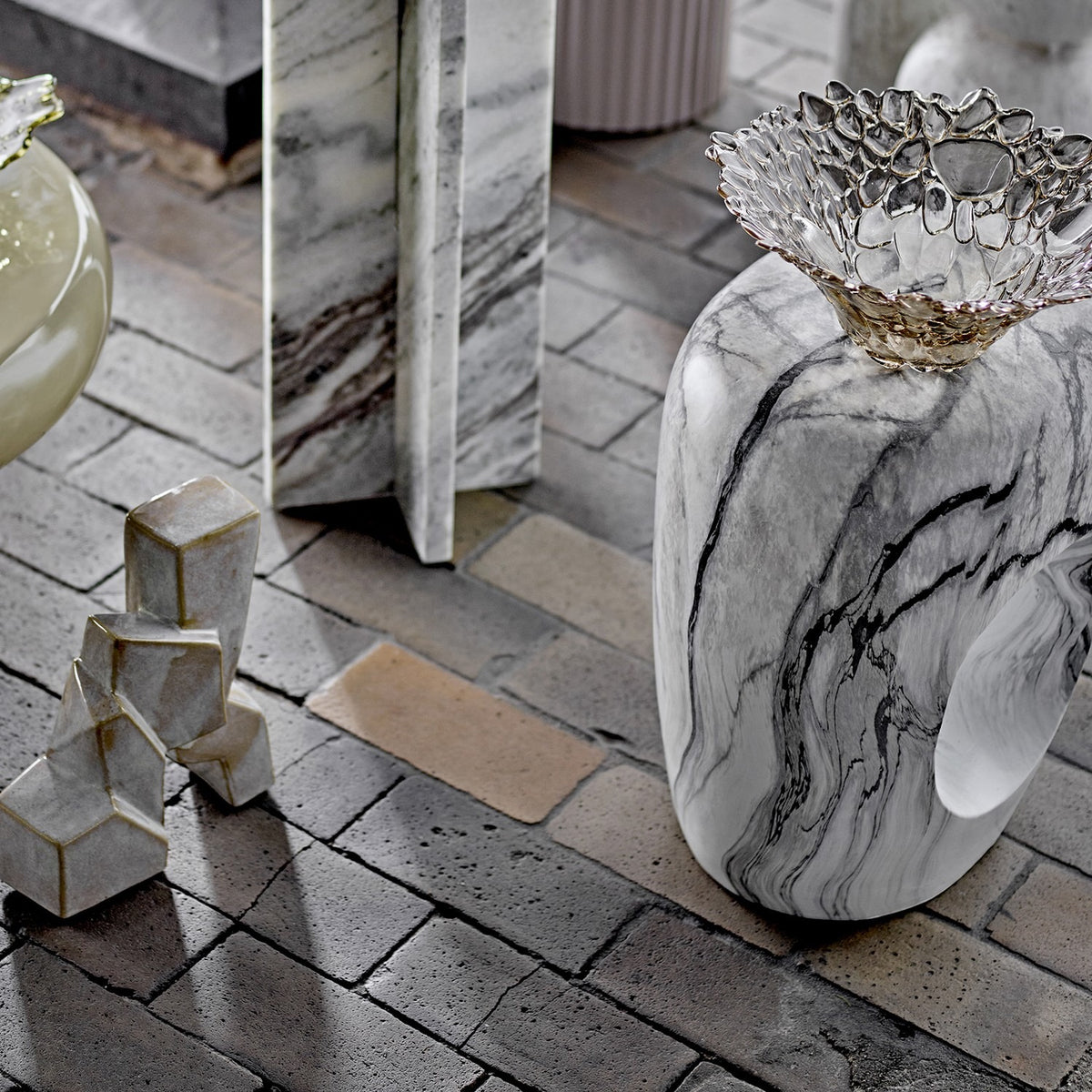 Bard Stoneware Side Table - White