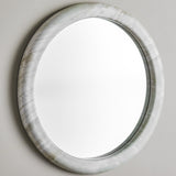 Vaka Marbled Resin Wall Mirror 50cm - Beige