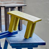 Porir Wooden Pedestal - Yellow
