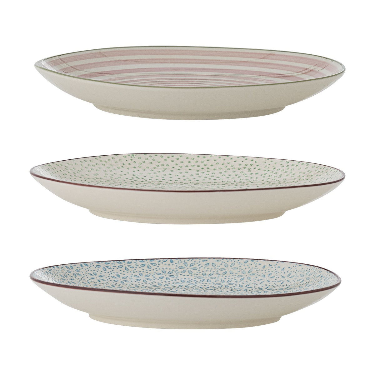 Patrizia Dotted Stoneware Side Plates Set of 3 - Multi