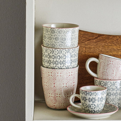 Cécile Floral Stoneware Cups 300ml Set of 3 - Multi