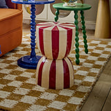 Vrea Striped Iron Side Table - Multi