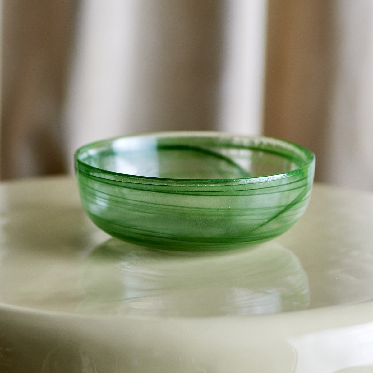 Amelie Marbled Glass Bowl 21.5cm - Green