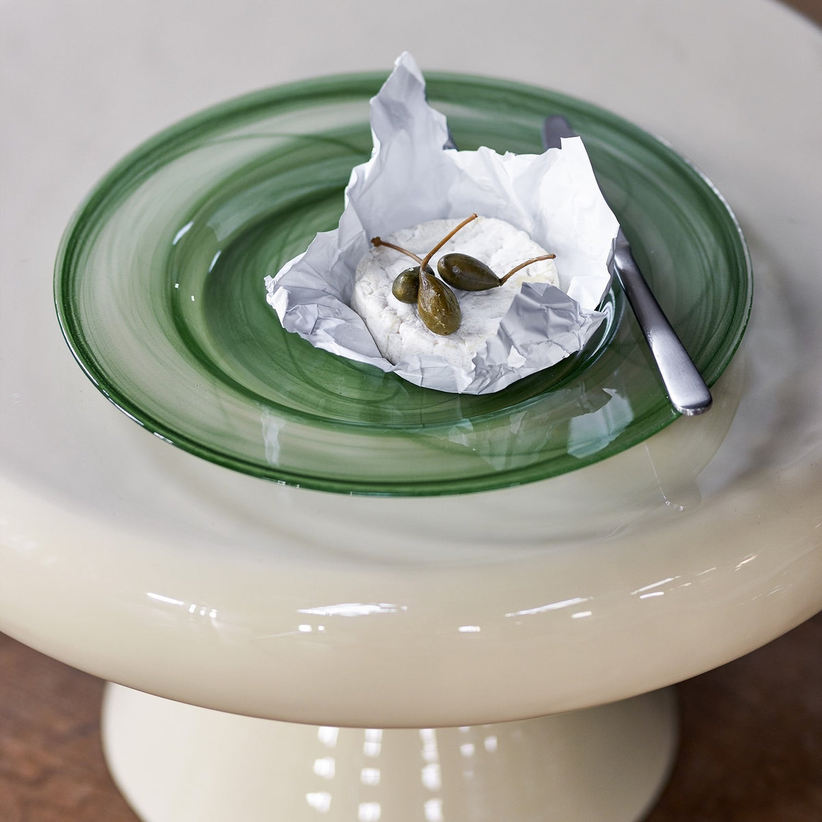 Amelie Glass Dinner Plates Set of 4 - Green