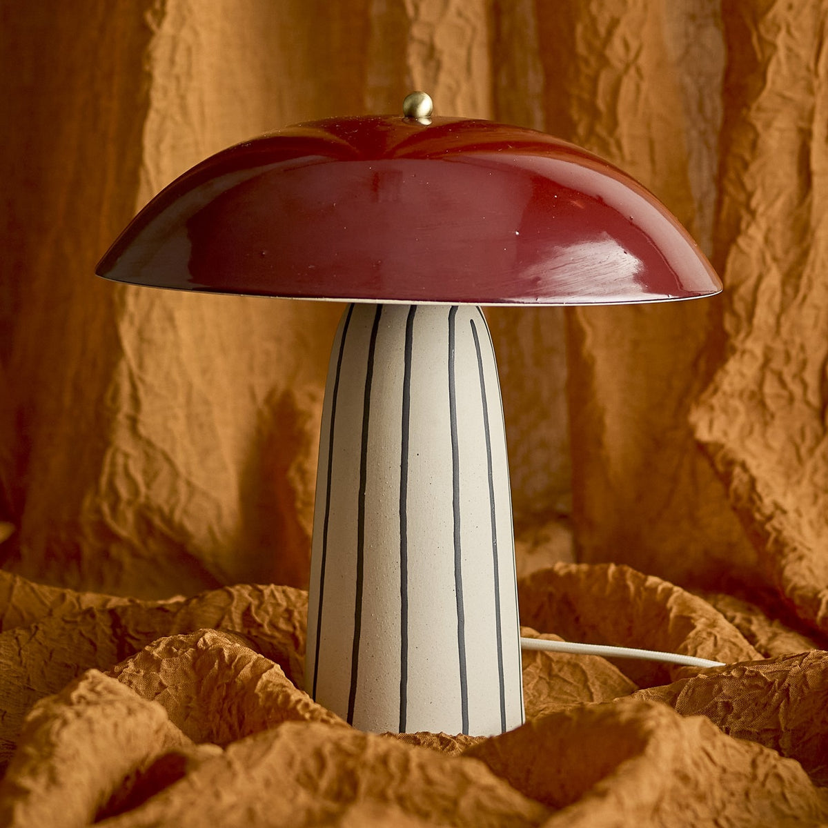 Arvid Mushroom Stoneware Table Lamp - Multi