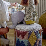 Miaki Geometric Cotton Pouffe - Multi