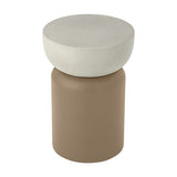 Calana Round Cement Garden Table - Brown