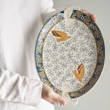 Hezha Stoneware Platter - Blue
