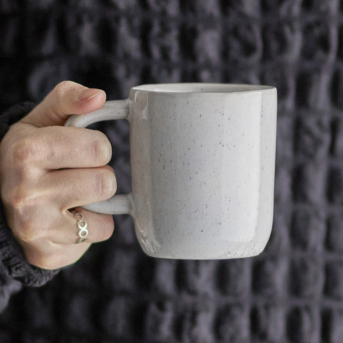 Addison Speckled Stoneware Cup 250ml - White
