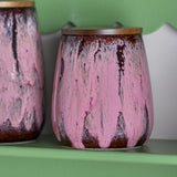 Rayen Stoneware Storage Jar with Lid 980ml - Pink