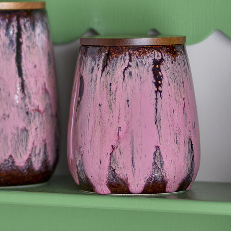 Rayen Stoneware Storage Jar with Lid 980ml - Pink