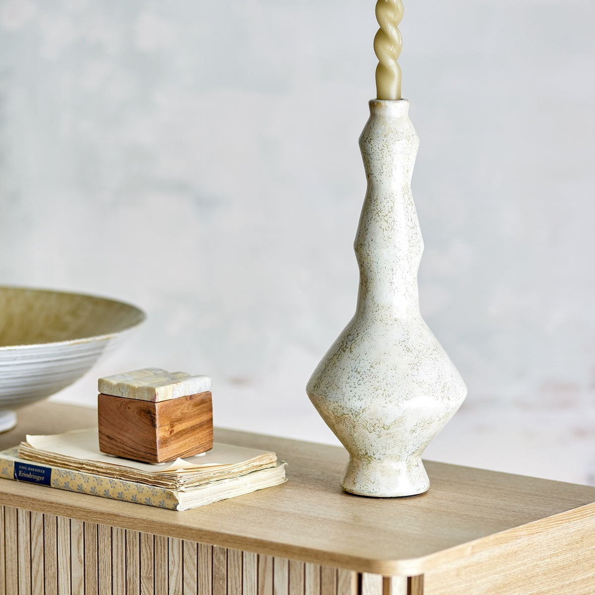 Bancroft Terracotta Candle Holder - Cream