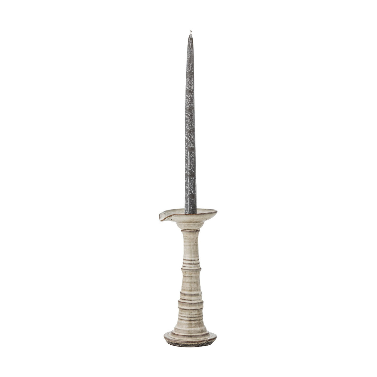 Rigby Stoneware Candle Holder - Grey