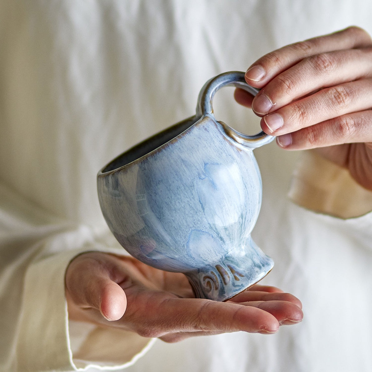 Avonlea Round Stoneware Cups 250ml Set of 4 - Blue