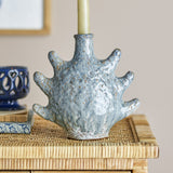 Bridget Shell Stoneware Candle Holder - Grey