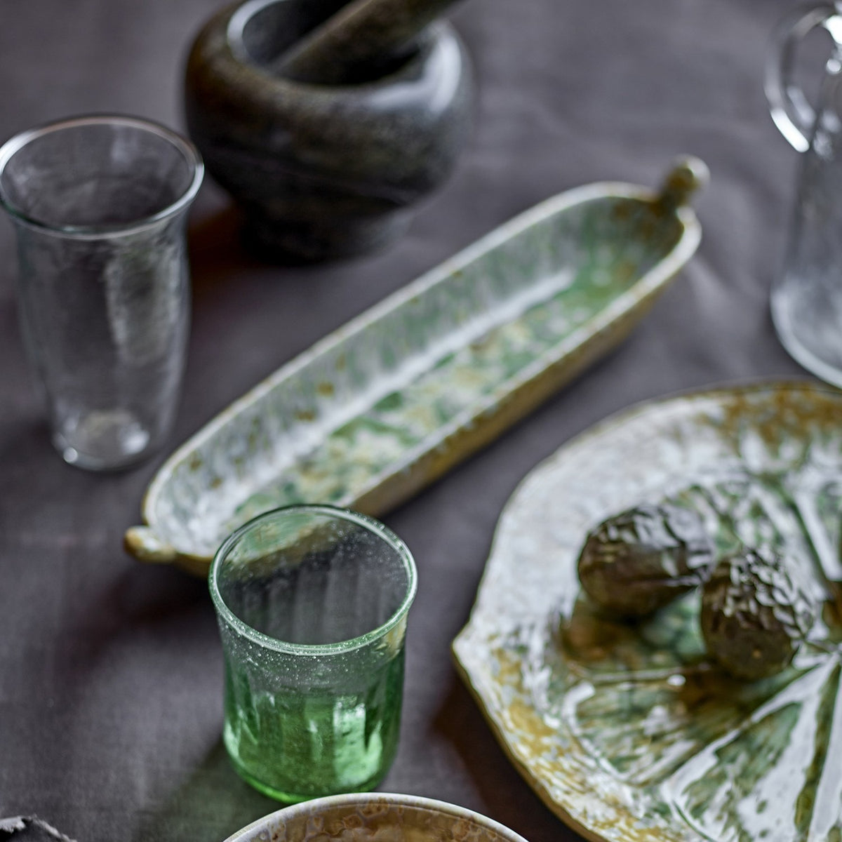 Milani Stoneware Platter 34x7.5cm - Green