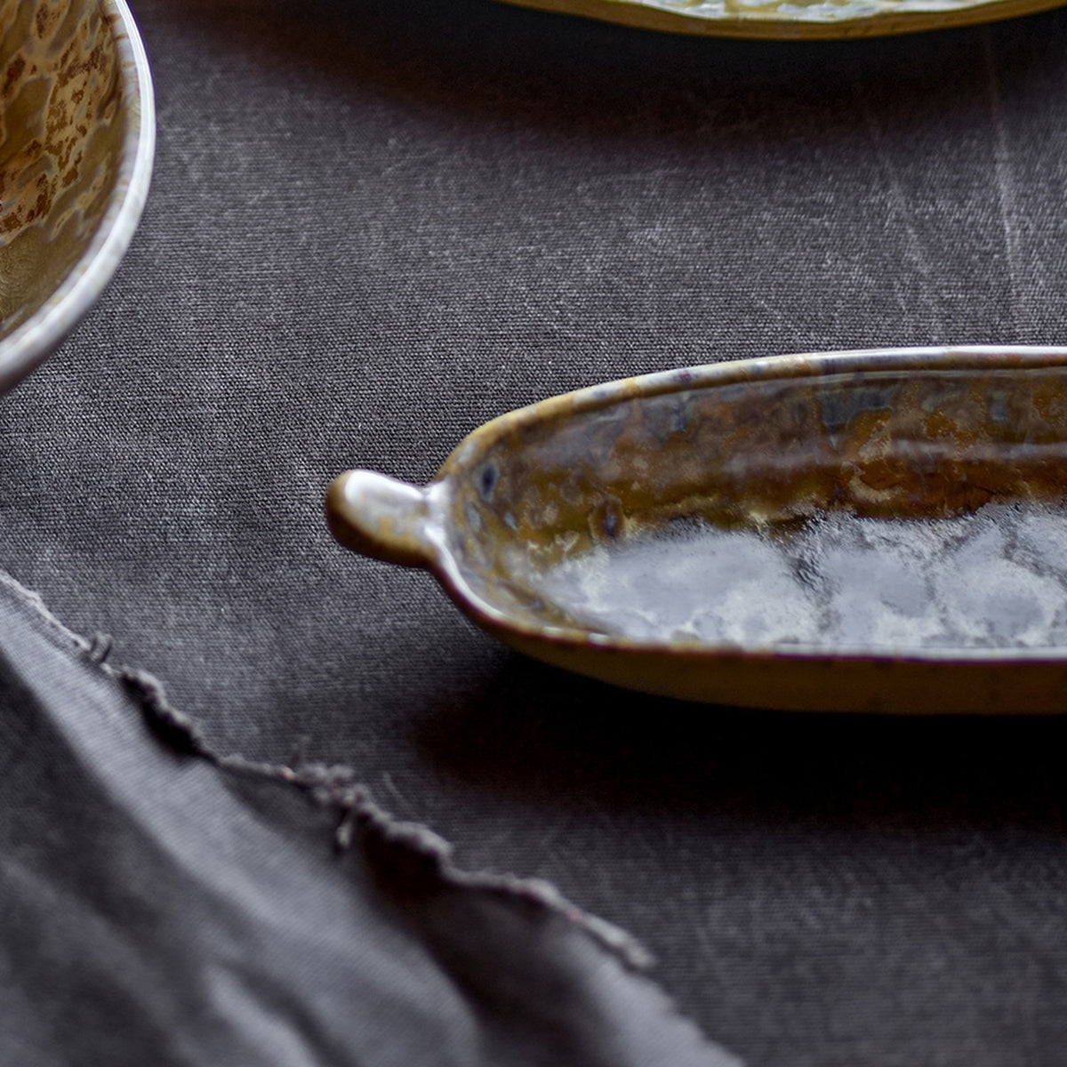 Milani Marbled Stoneware Platter - Brown